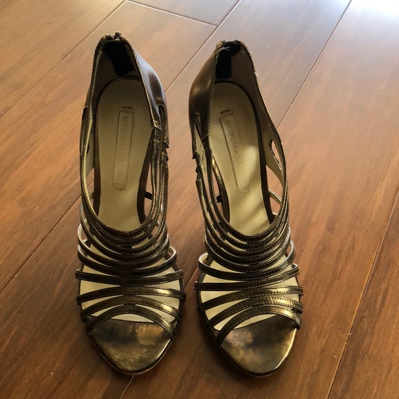 BCBGMAXAZRIA ZOE High Heels 👠 Bronze Leather 6.5 M - Picture 2 of 9